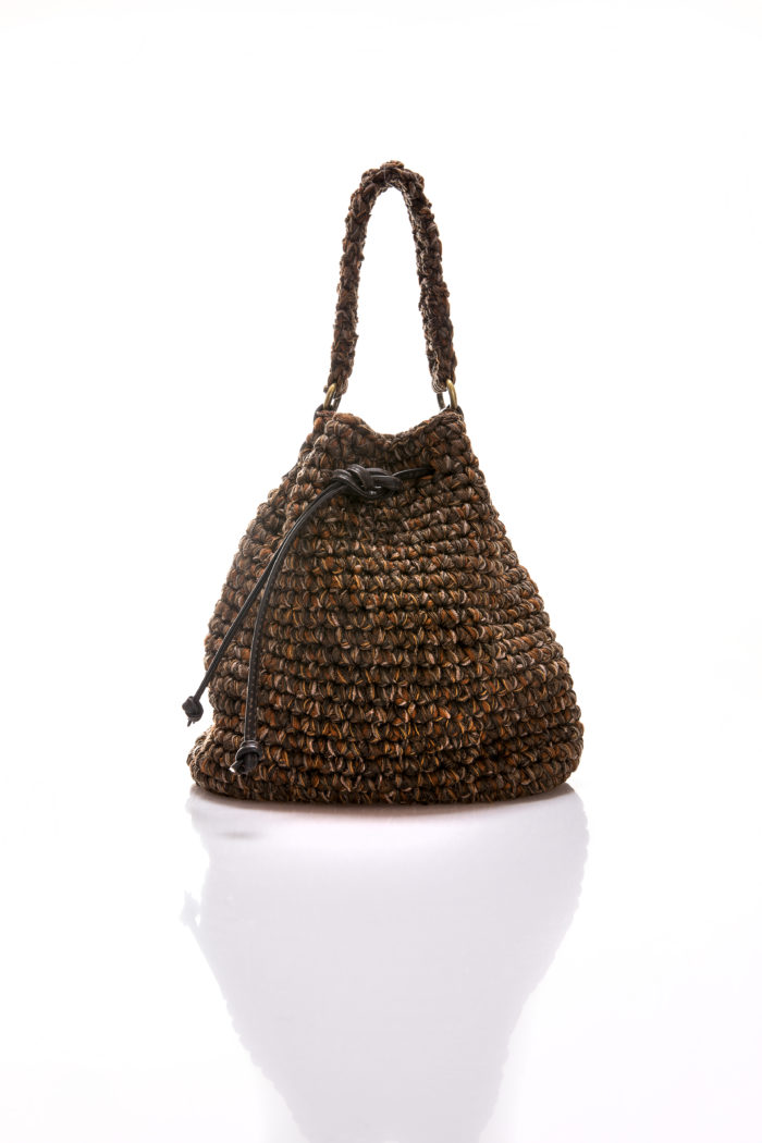 NEFELI Medium bucket bag in brown