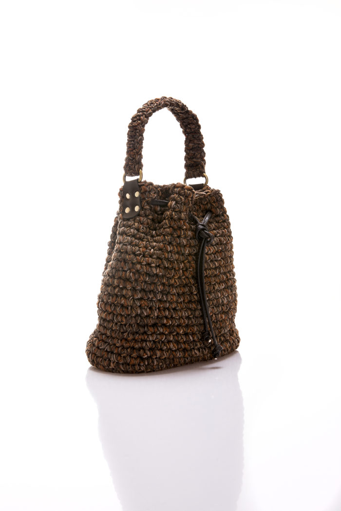 NEFELI Medium bucket bag in brown