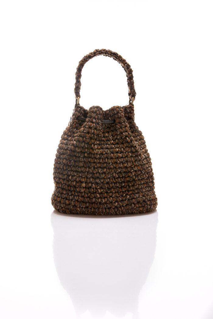 NEFELI Medium bucket bag in brown