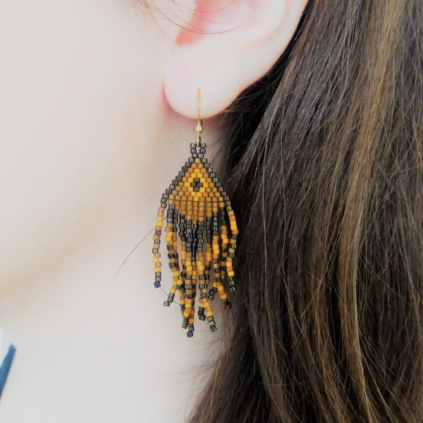 fringed beaded earrings