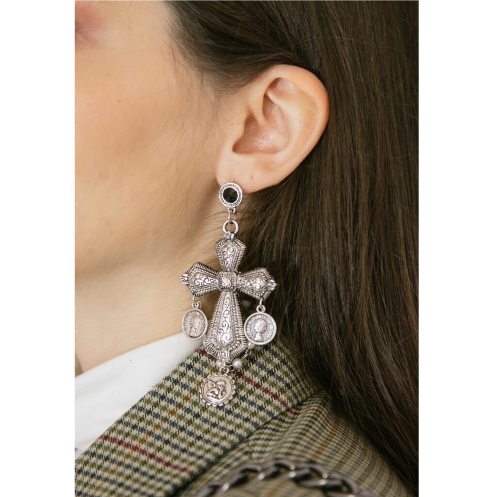 vintage cross earrings