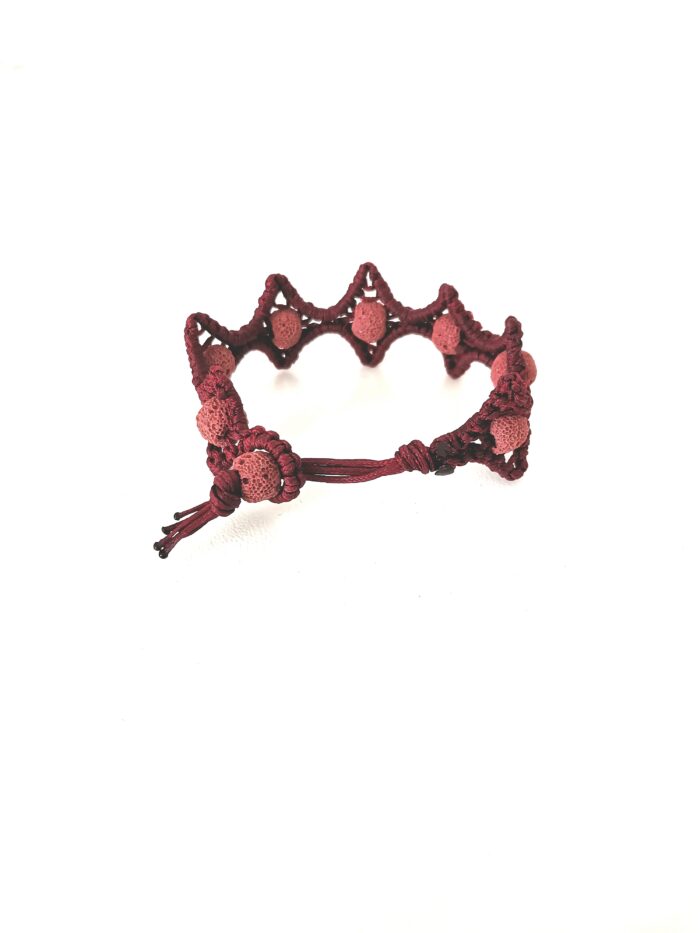 Handmade lava stars macrame bracelet