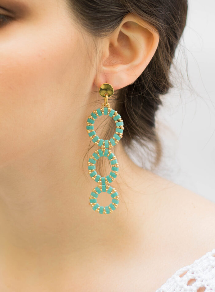 handmade Circles long earrings