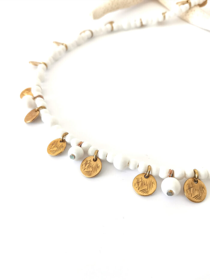 white reef boho necklace