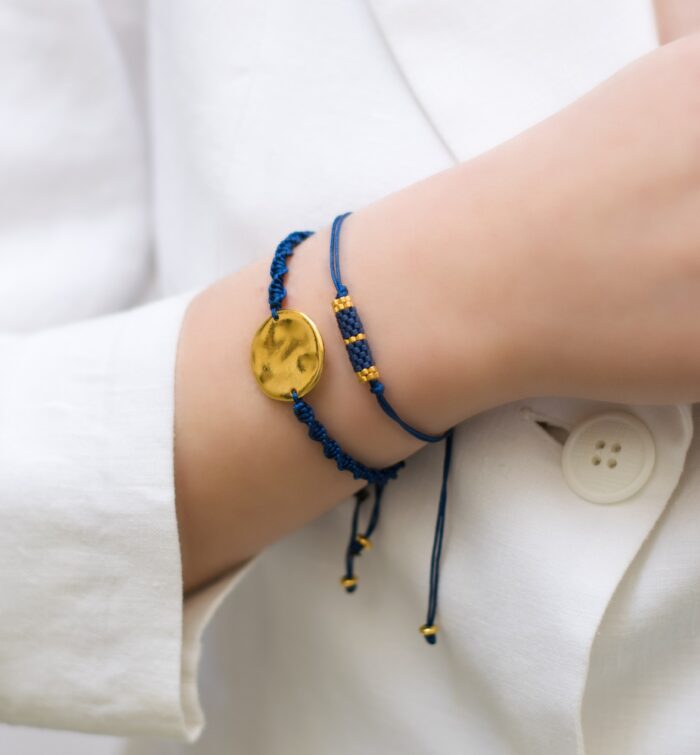 hammer discs and mini bars bracelets blue navy