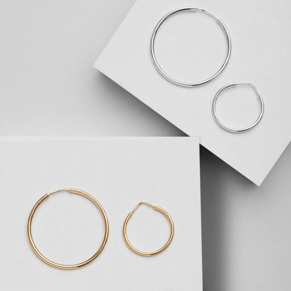 silver and gold earring hoops