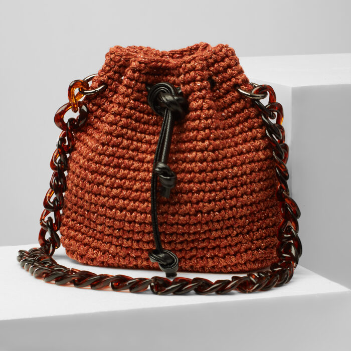 handmade crochet mini bucket bag