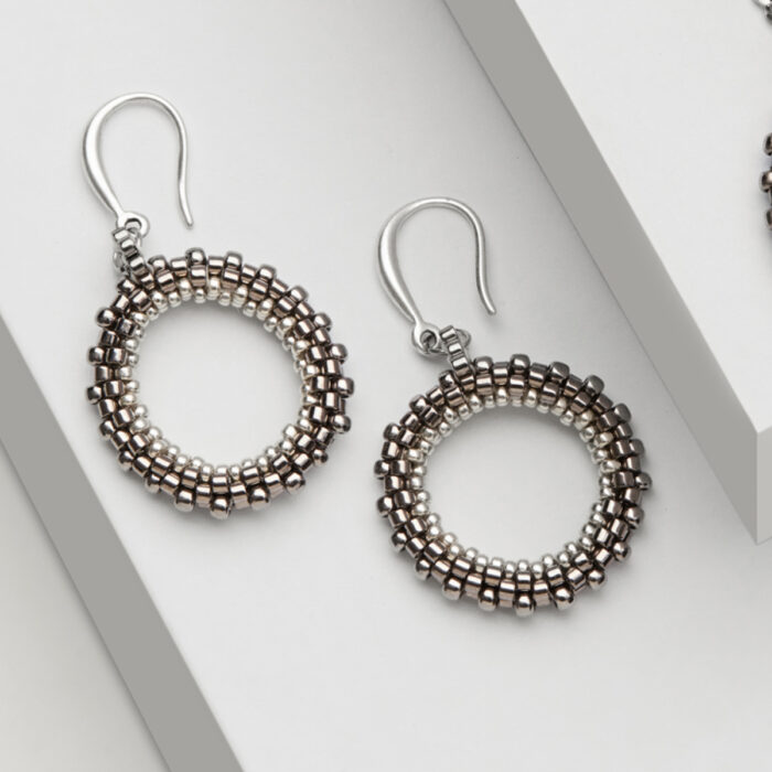 Mini circle earrings steel