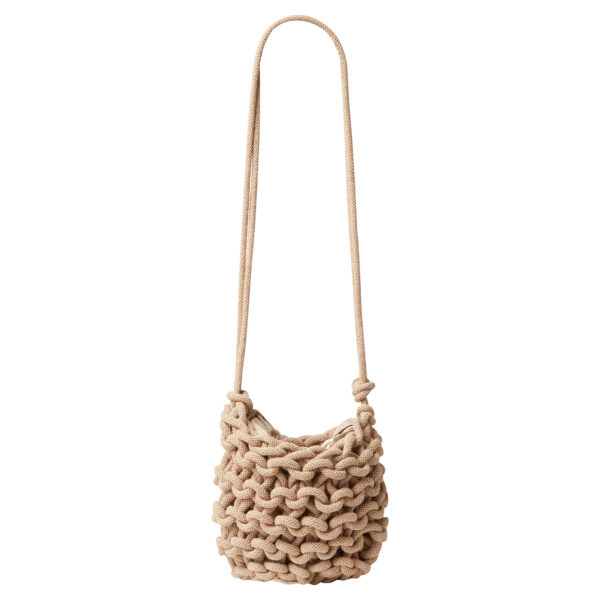 handmade knitted small shoulderbag in beige